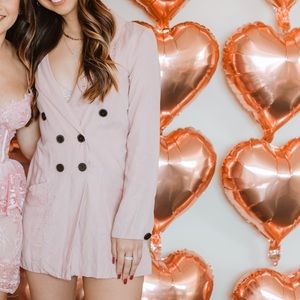 ZARA muted pink blazer romper size XS